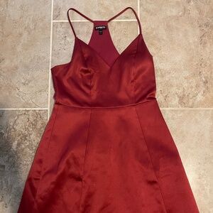 Express red satin mini dress
